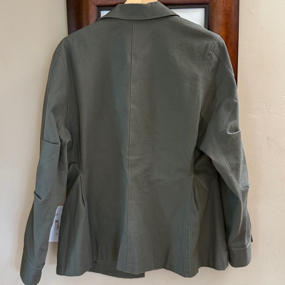 Toteme Avignon Utility Jacket Khaki Green – Oversized Cotton Size 32 | US XS - Picture 12 of 13